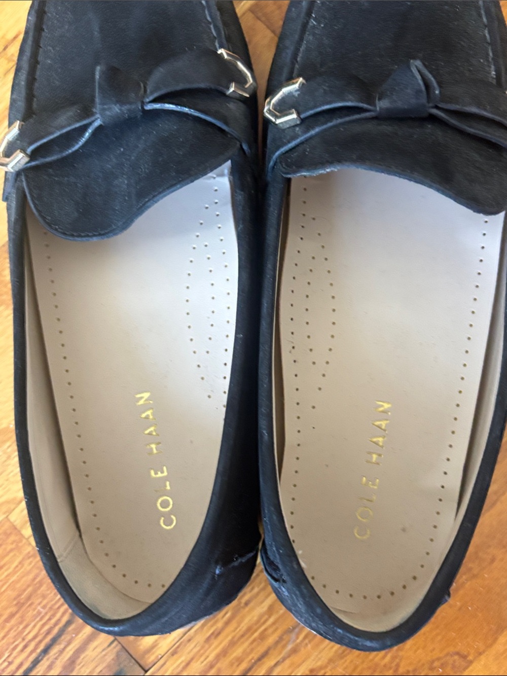 Cole Haan Black Suede Slip-On Loafers/Driving Shoes - Picture 3 of 3